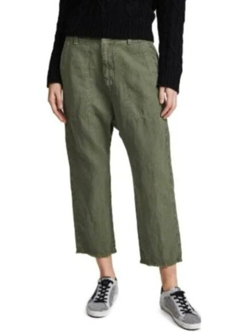 Nili Lotan Luna Linen Blend Drop Crotch Pants Size 0
